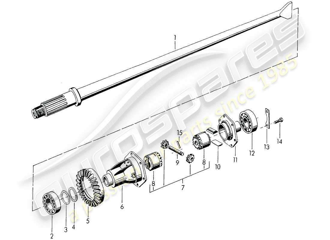 porsche 1950 (356/356a) differential parts diagram