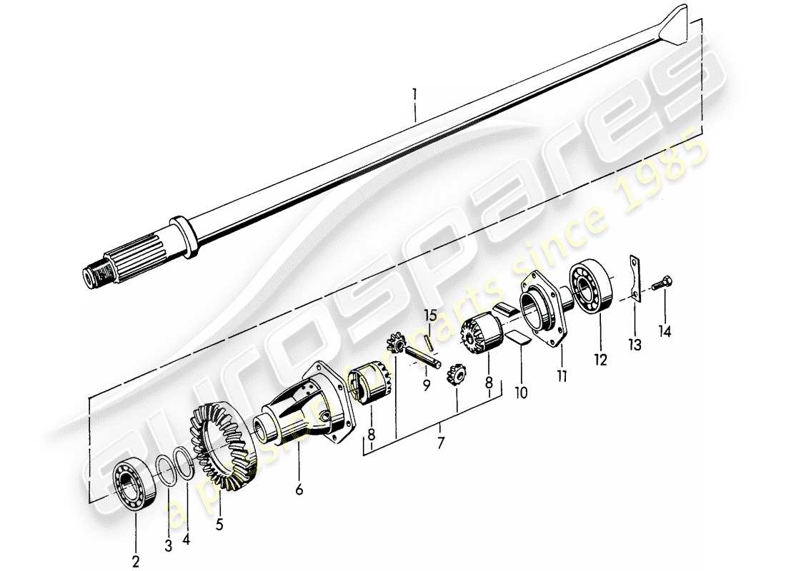 porsche 1961 (356b/356c) differential part diagram