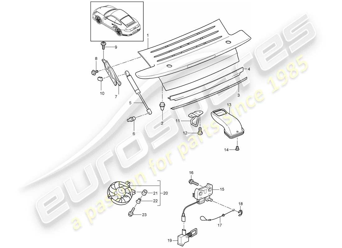 porsche 911 t/gt2rs (2013) cover parts diagram
