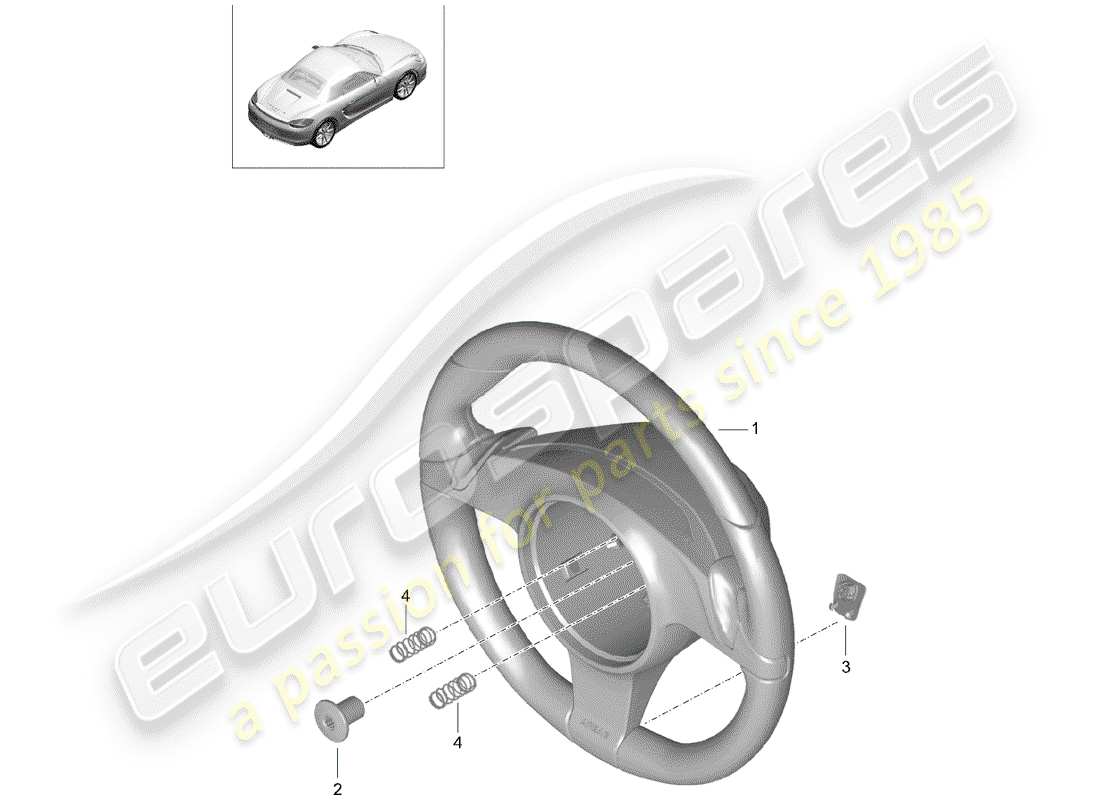 porsche boxster 981 (2016) steering wheels parts diagram