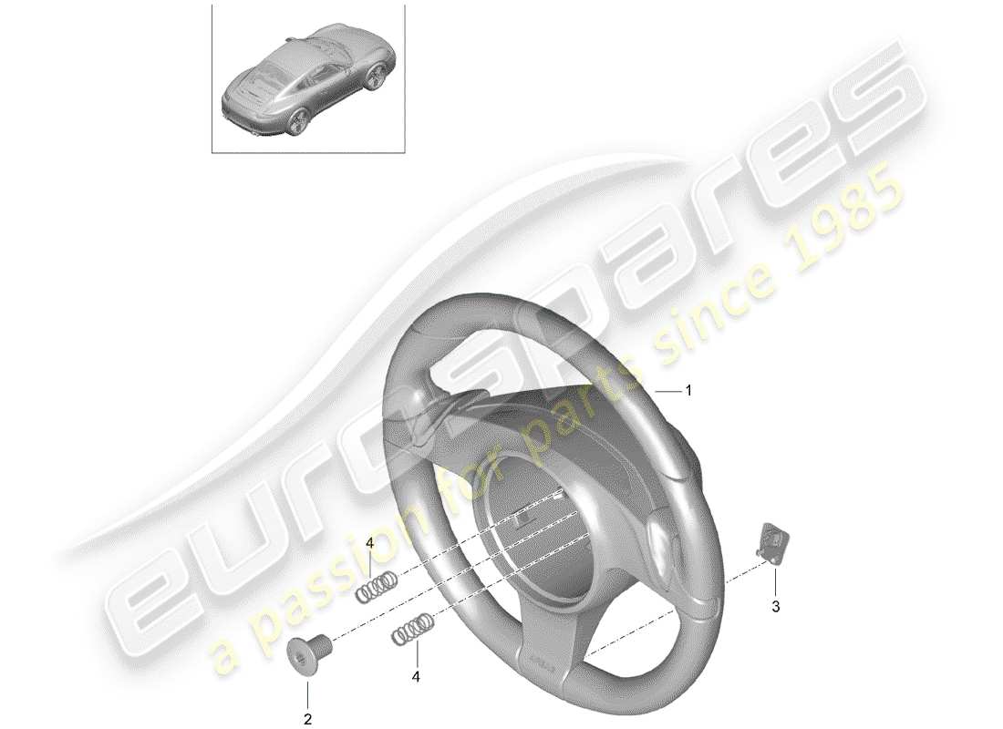 porsche 2012 (991-1) steering wheels part diagram