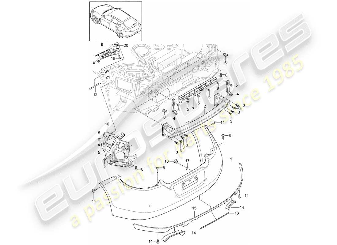 porsche 2015 (panamera 970) bumper part diagram