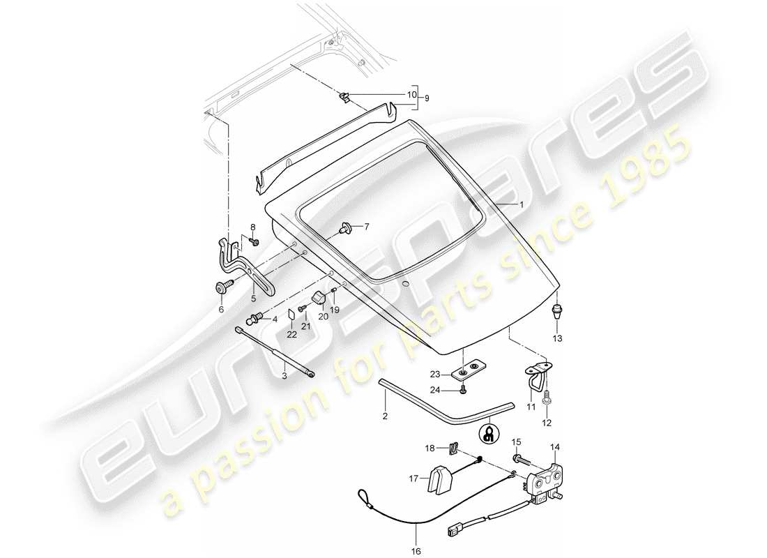 porsche 2012 (987 cayman) cover part diagram