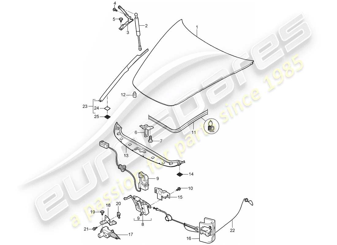 porsche 2007 (987 cayman) cover part diagram