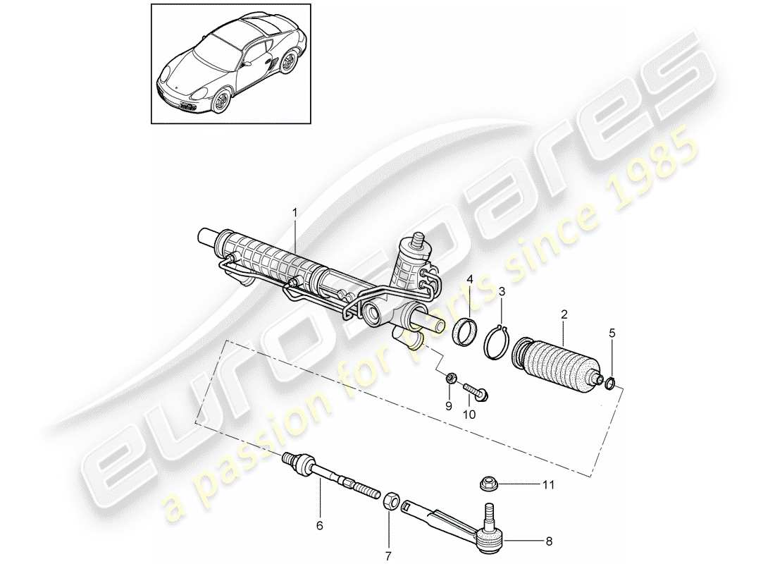 porsche 2011 (987 cayman) power steering part diagram