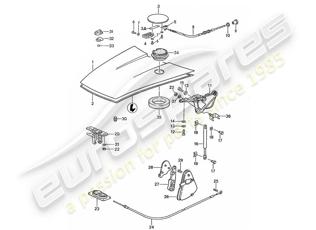 porsche 1987 (959) cover part diagram