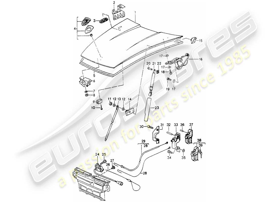 porsche 1992 (964) cover part diagram