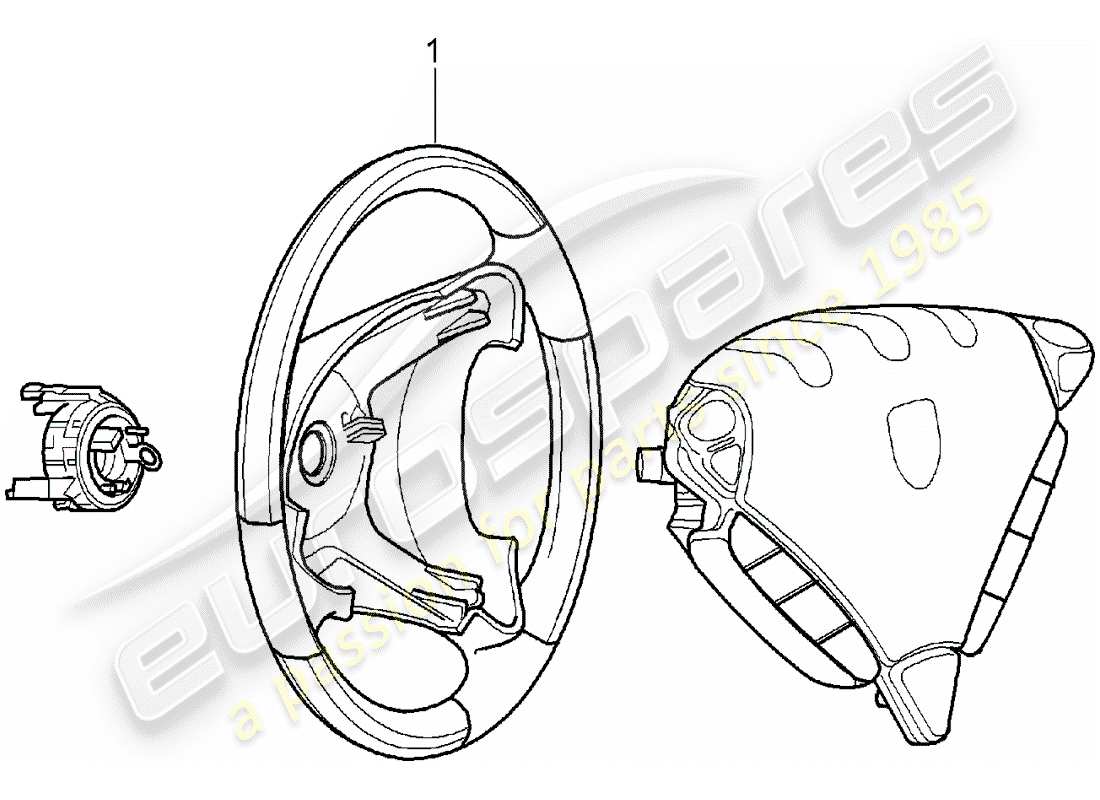 porsche 2009 (tequipment cayenne) steering wheel part diagram