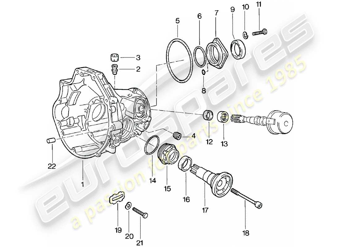 porsche 1985 (924) replacement transmission - final drive housing - automatic transmission part diagram