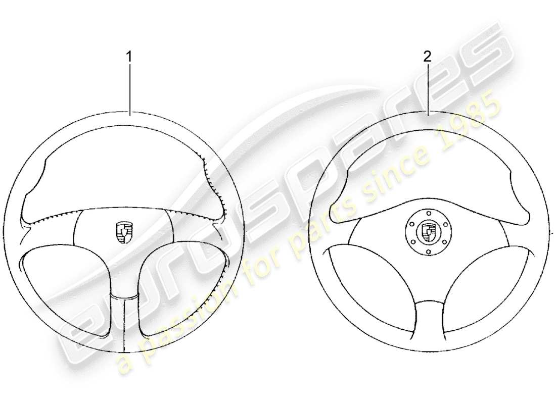 porsche 2013 (accessories) sports steering wheel - without: - airbag part diagram