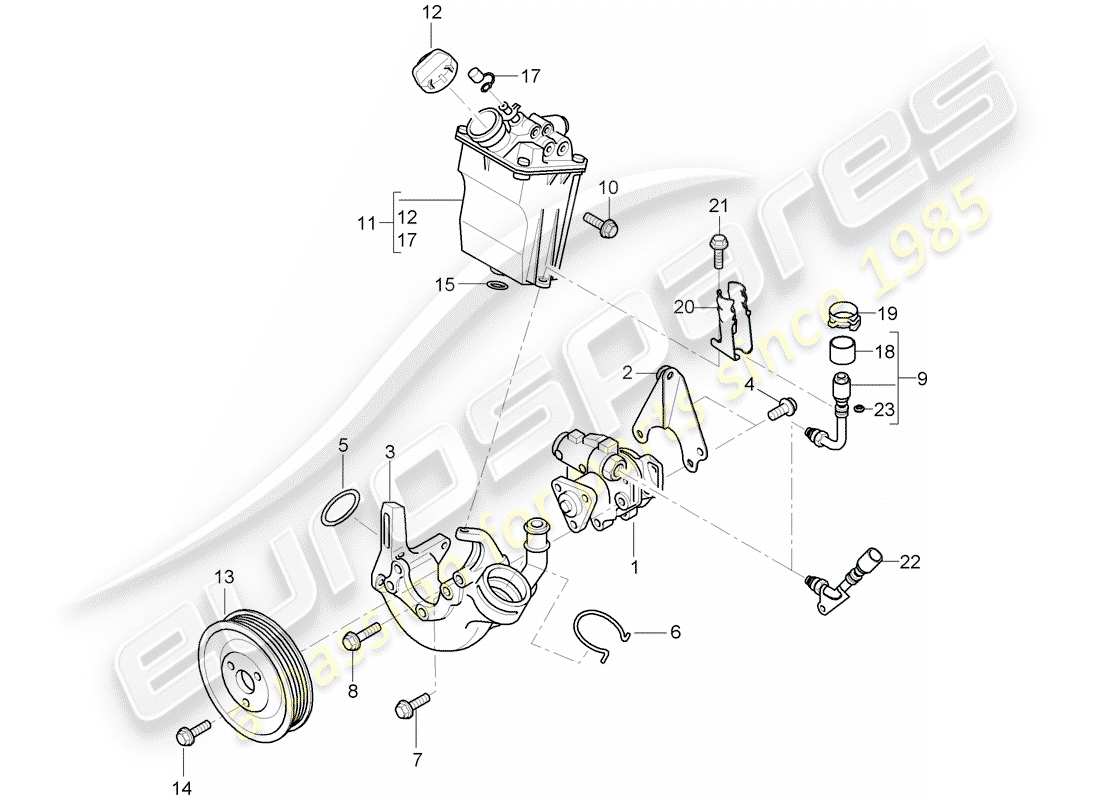 porsche 2007 (997-1 gt3) power steering part diagram