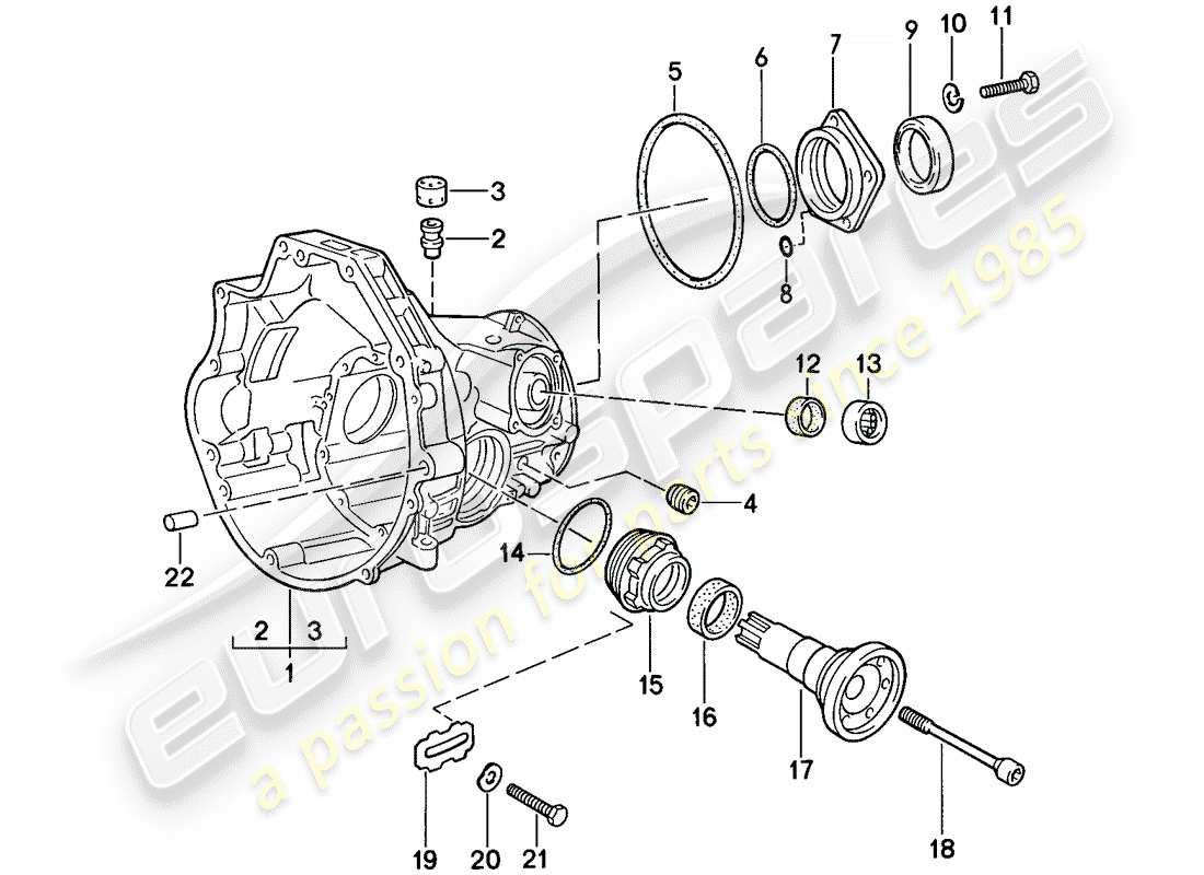 porsche 1983 (944) replacement transmission - final drive housing - automatic transmission part diagram