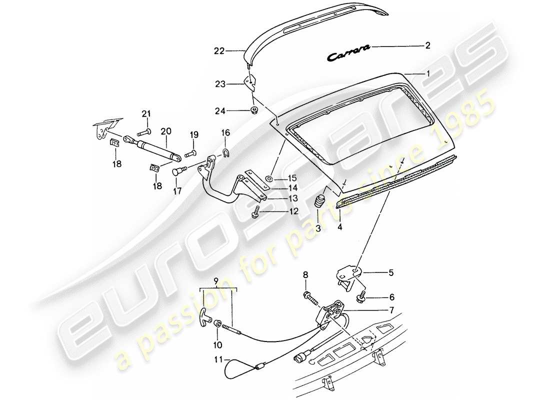 porsche 1994 (993) cover part diagram