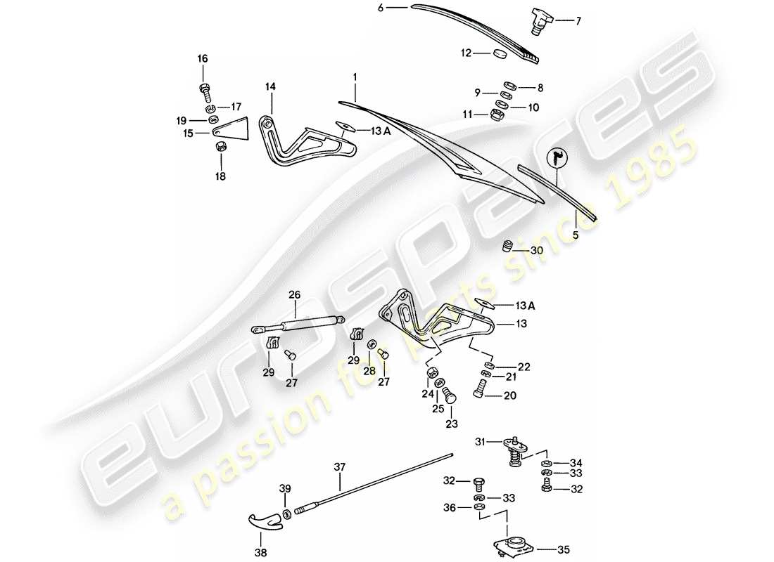porsche 1986 (911) cover part diagram