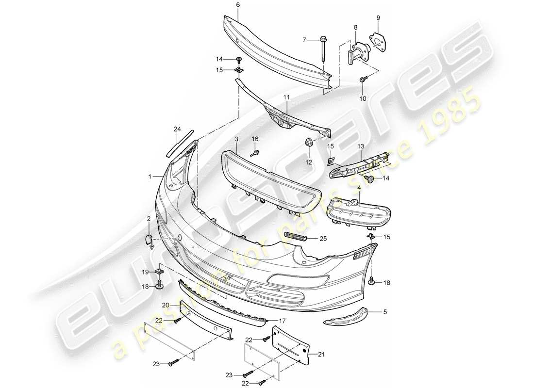 porsche 2007 (997-1) bumper part diagram