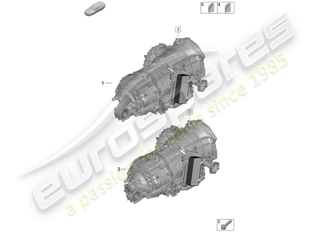 porsche 2019 (992-1) 8-speed dual clutch gearbox part diagram