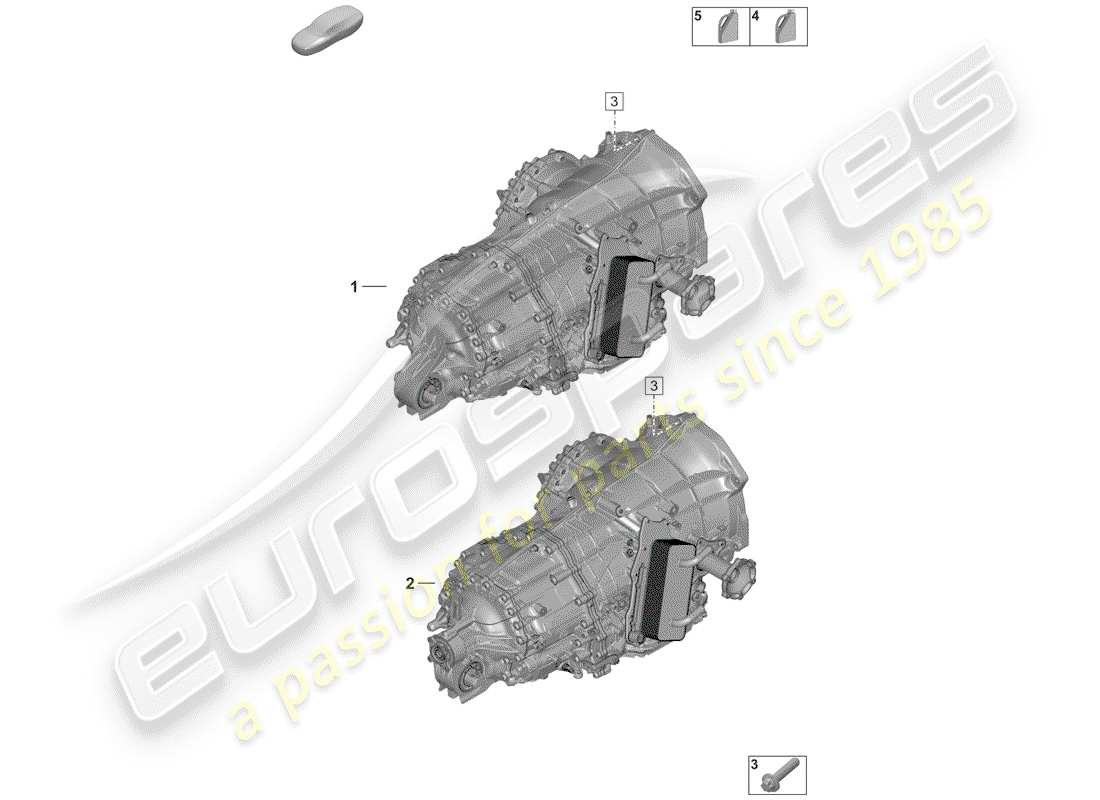 porsche 992 (2019) 8-speed dual clutch gearbox part diagram