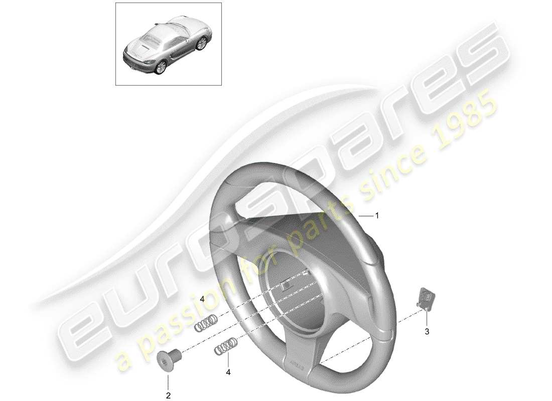 porsche boxster 981 (2016) steering wheels parts diagram