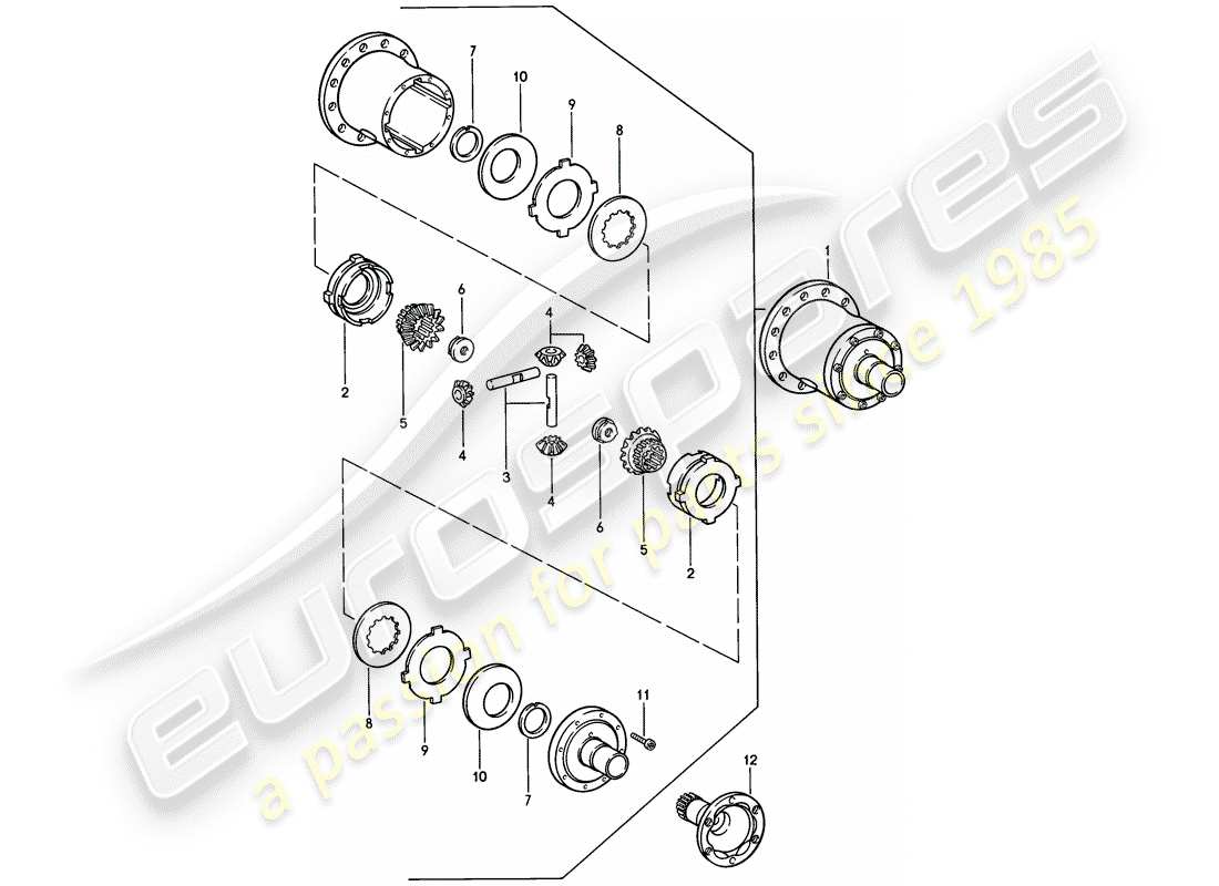 porsche 1984 (944) limited slip differential - for - manual gearbox part diagram