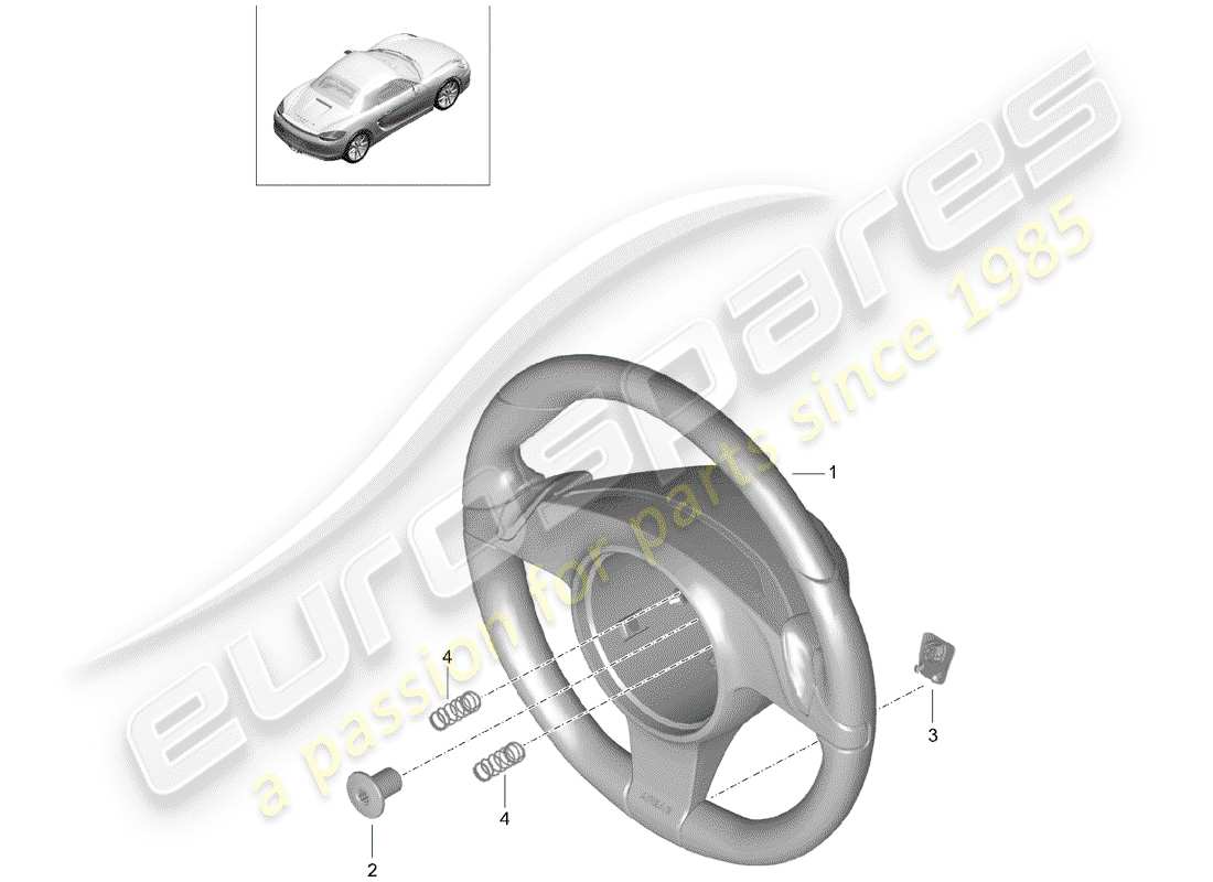 porsche 2013 (981 boxster) steering wheels parts diagram