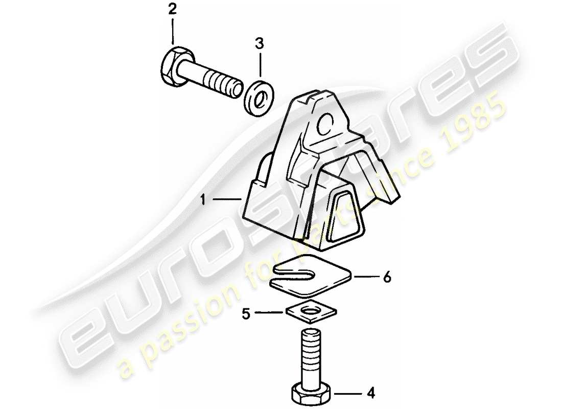 porsche 928 (1986) transmission suspension - manual gearbox part diagram