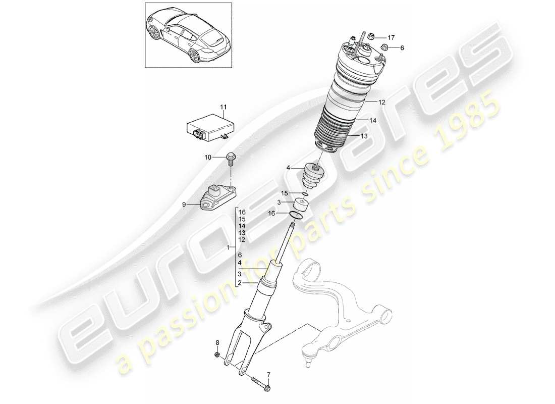 porsche 2013 (panamera 970) suspension parts diagram