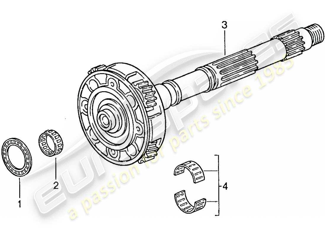 porsche 1988 (928) automatic transmission - planet pinion carrier part diagram