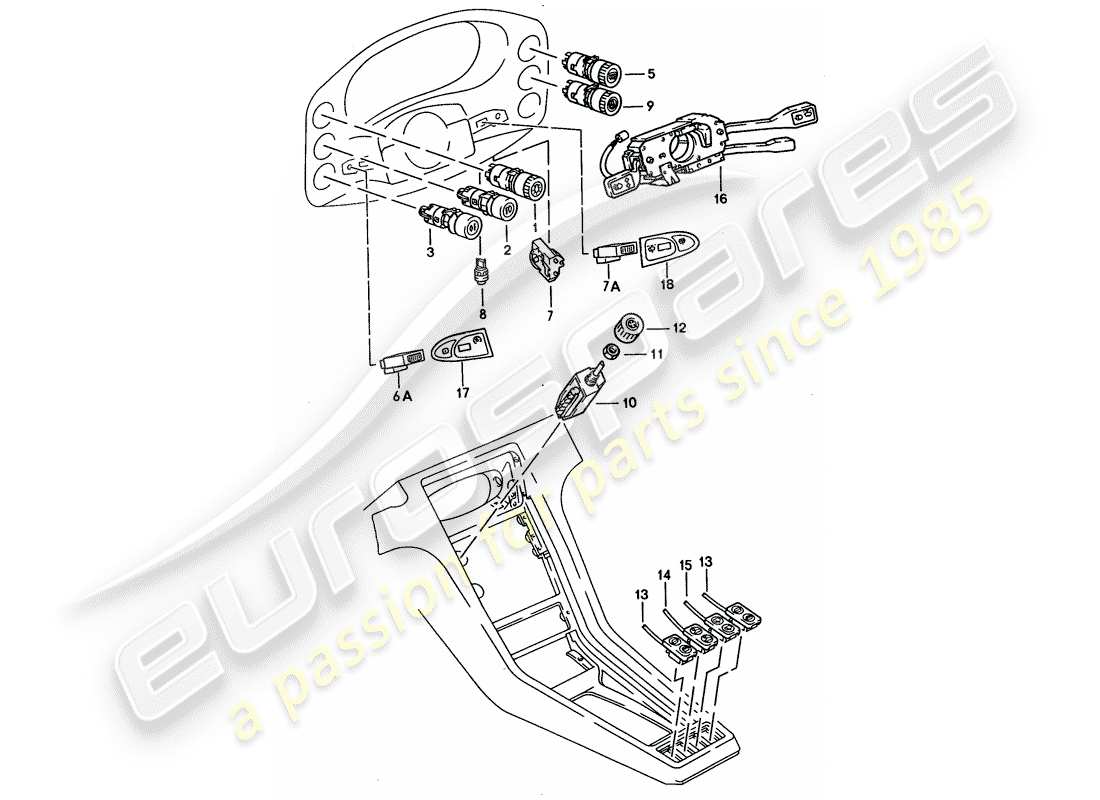 porsche 1995 (928) switch - manually part diagram