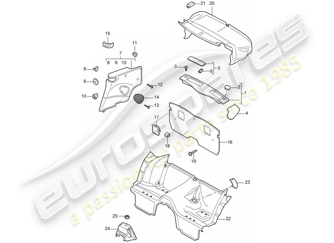 porsche 2012 (997-2) trims part diagram