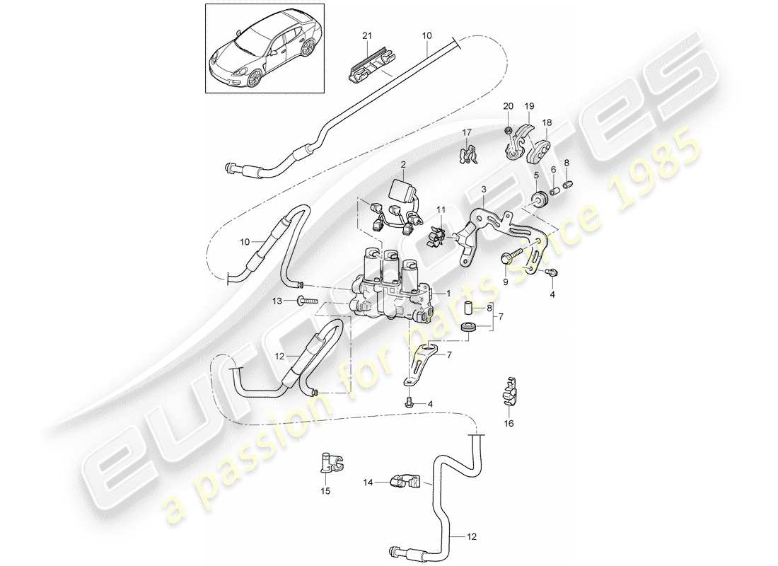 porsche panamera 970 (2014) stabilizer parts diagram