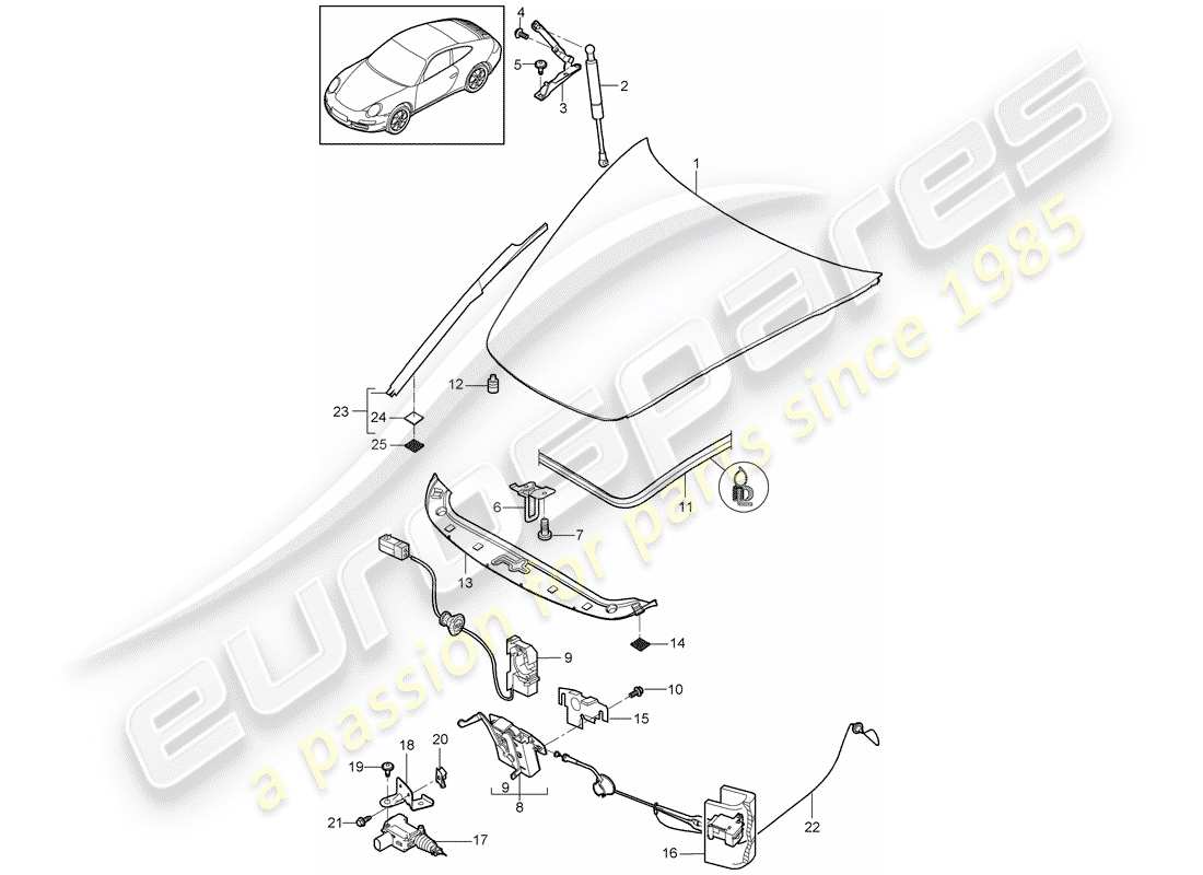 porsche 2012 (997-2) cover part diagram