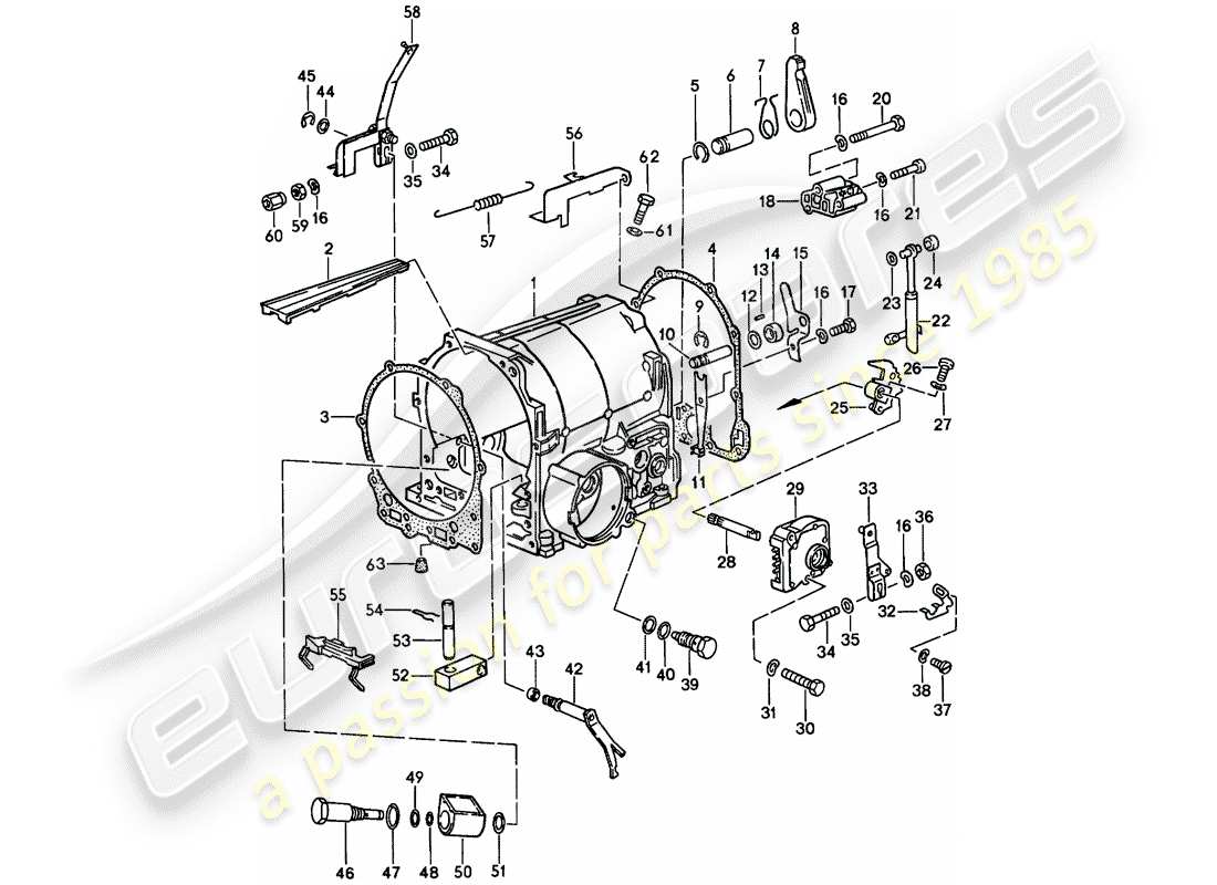 porsche 1978 (928) transmission case - 2 - automatic transmission part diagram