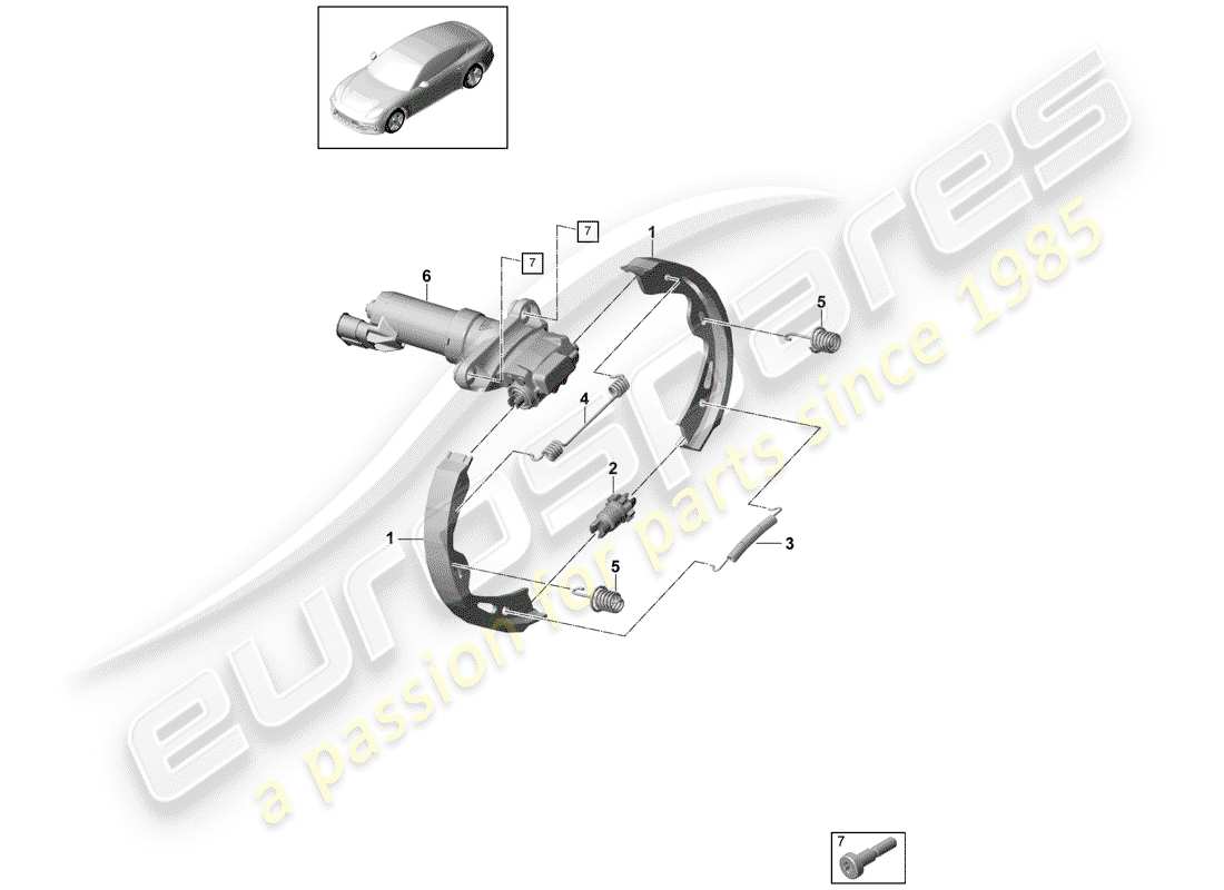 porsche panamera 971 (2018) parking brake part diagram