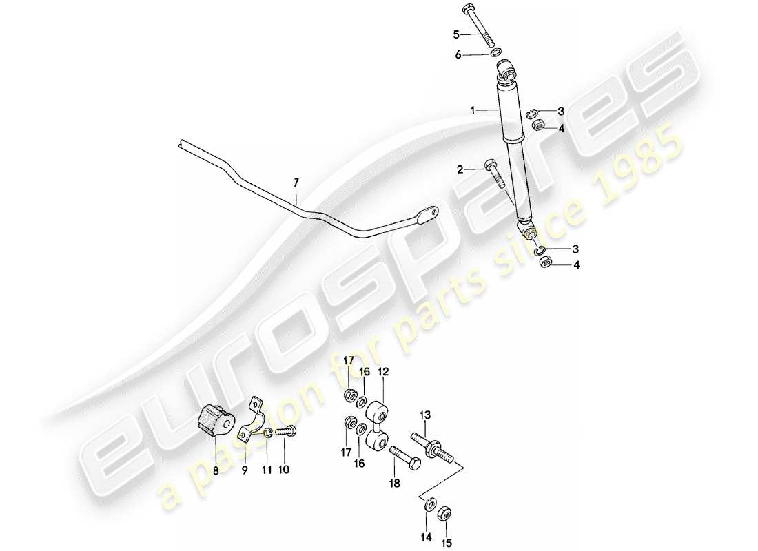 porsche 1981 (924) vibration damper - stabilizer part diagram
