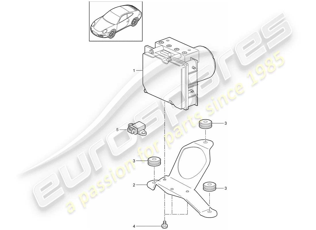 porsche 2012 (997-2) hydraulic unit parts diagram