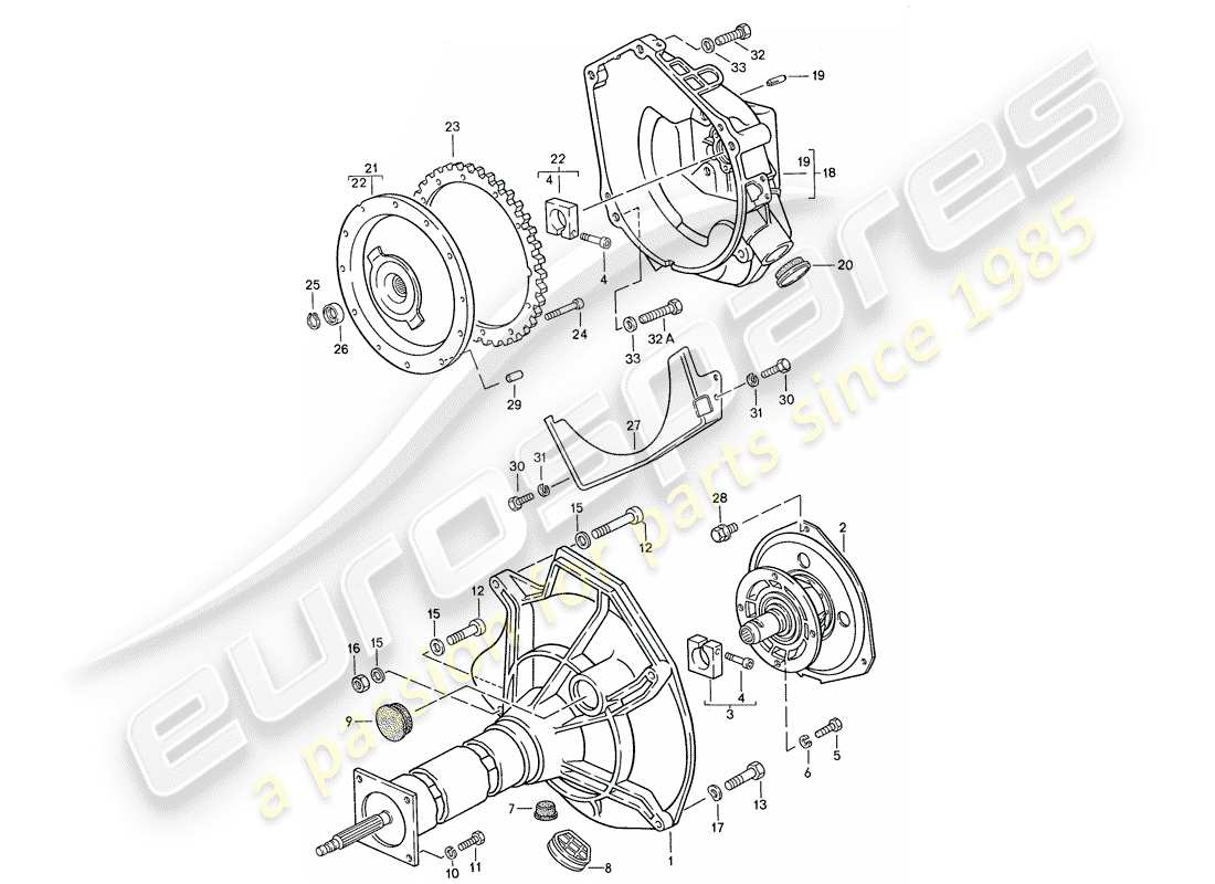 porsche 1990 (944) central tube - for - automatic transmission - d >> - mj 1989 part diagram