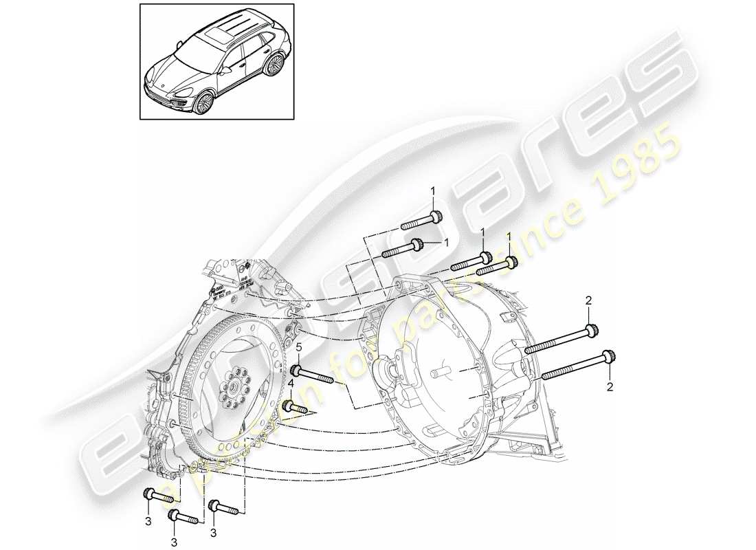 porsche 2011 (cayenne e2 92a) mounting parts for engine and part diagram