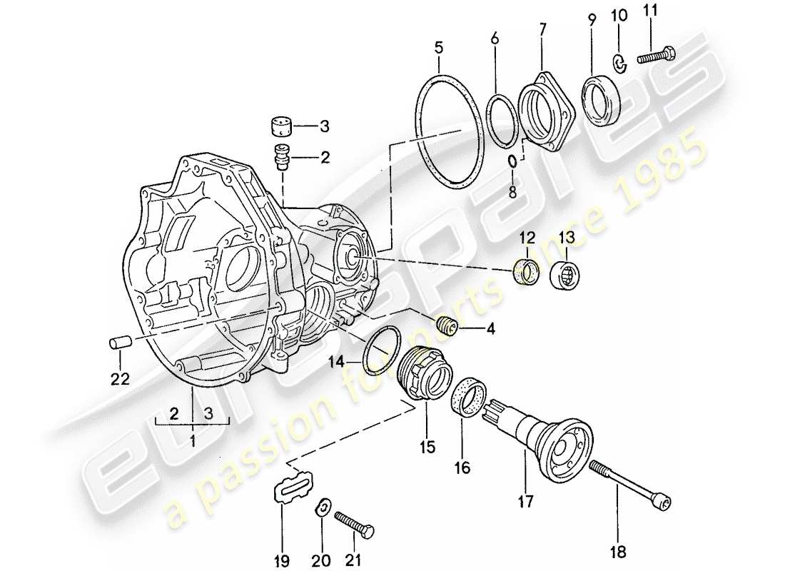 porsche 1990 (944) replacement transmission - final drive housing - for - automatic transmission - d >> - mj 1989 part diagram