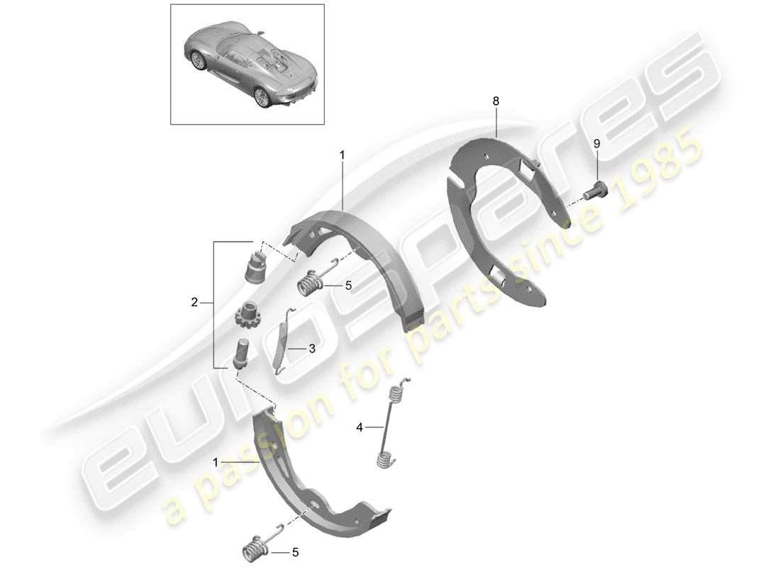 porsche 2015 (918 spyder) parking brake part diagram