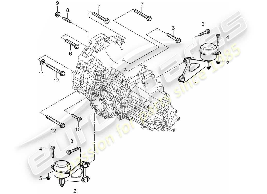 porsche boxster 987 (2008) manual gearbox parts diagram