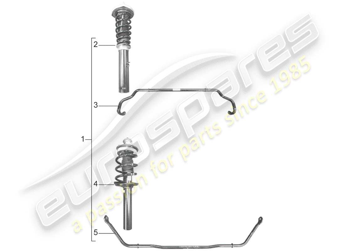 porsche tequipment 98x/99x (2015) sports suspension kits part diagram