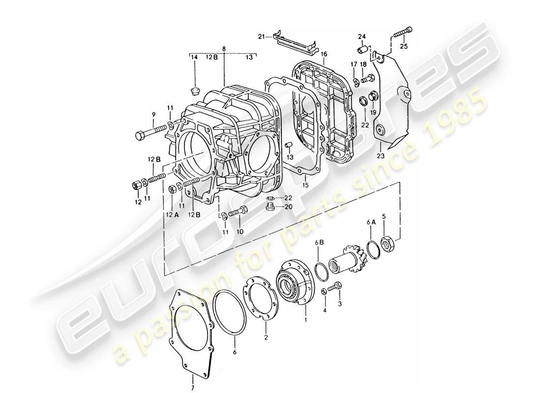 porsche 1995 (928) automatic transmission - differential part diagram