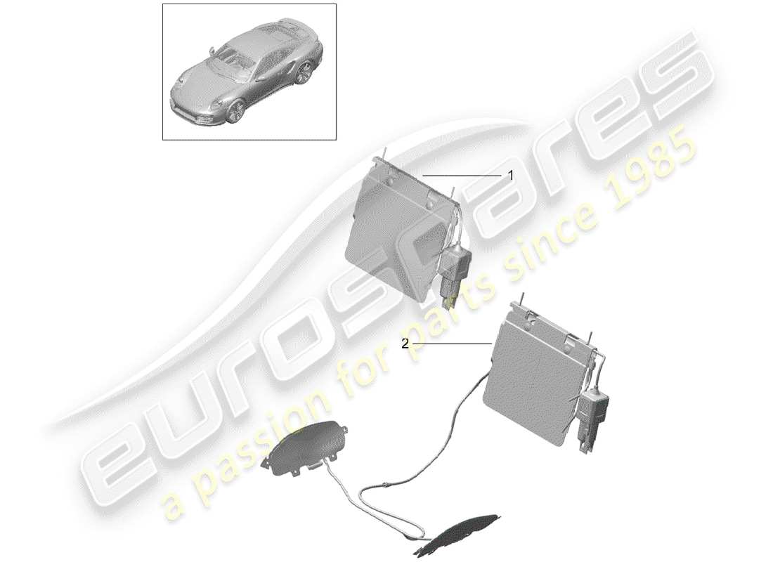 porsche 2019 (991-2 turbo) lumbar support part diagram