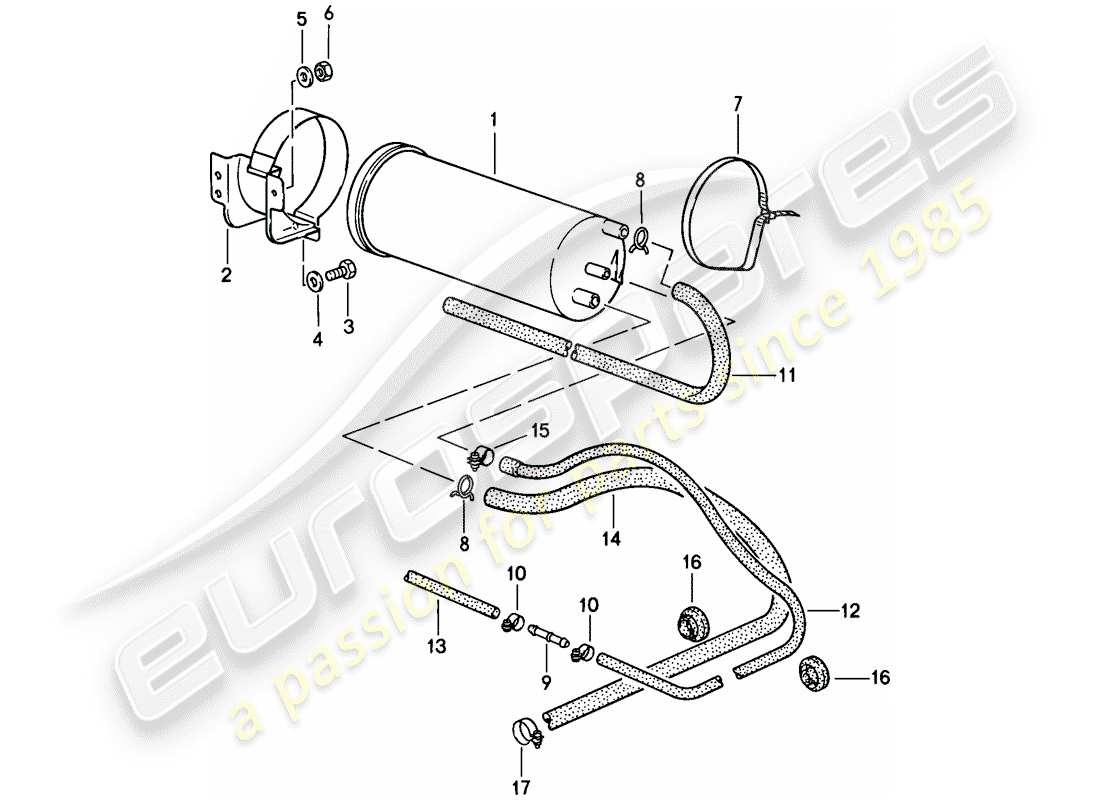 porsche 1984 (911) evaporative emission canister parts diagram