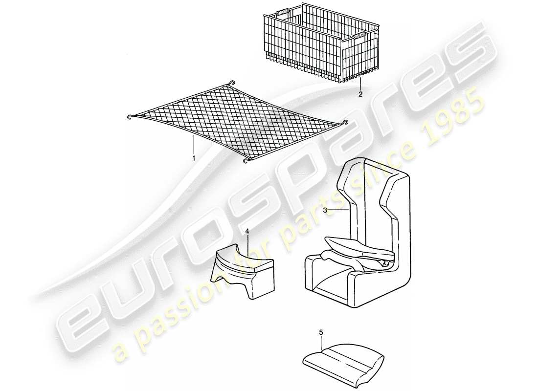 porsche 1986 (944) accessories parts diagram