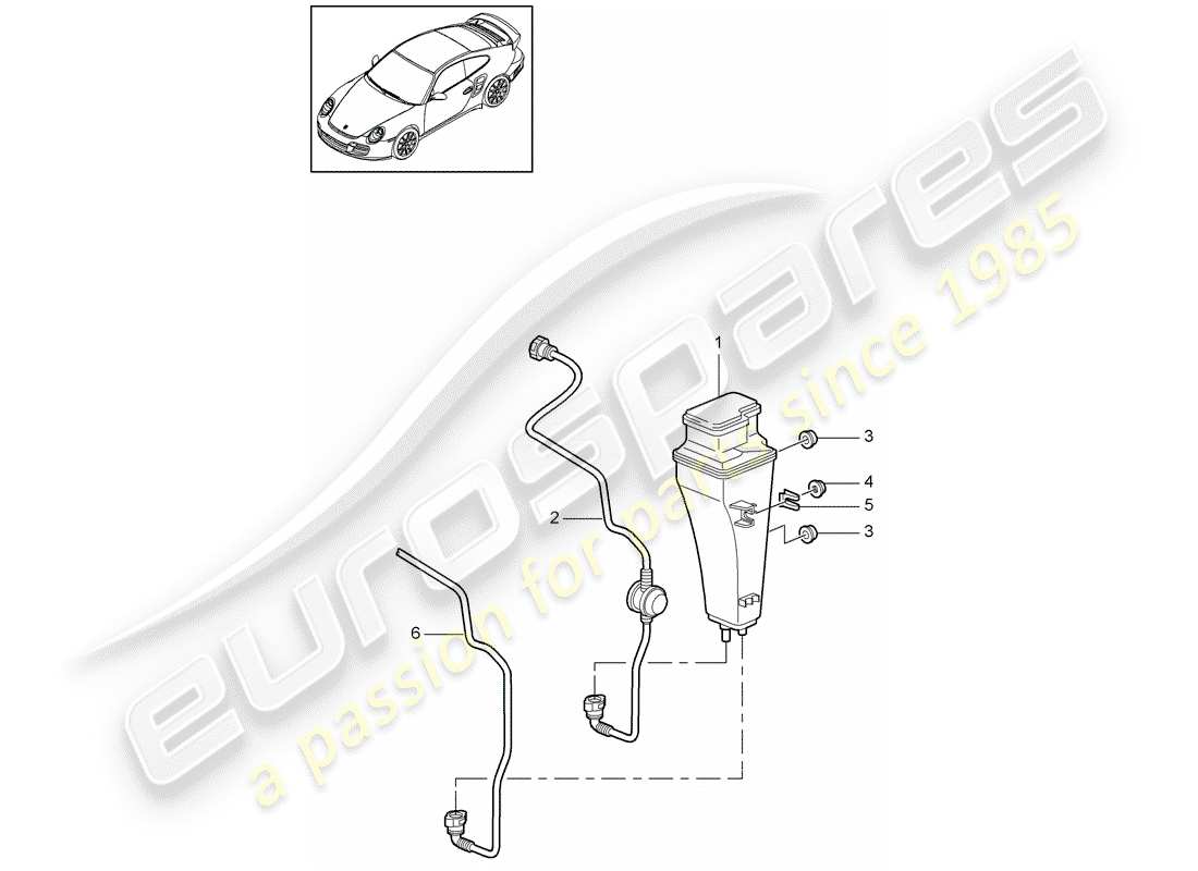 porsche 911 t/gt2rs (2013) evaporative emission canister parts diagram