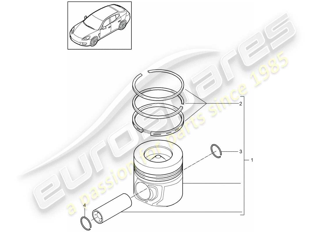porsche 2013 (panamera 970) piston parts diagram