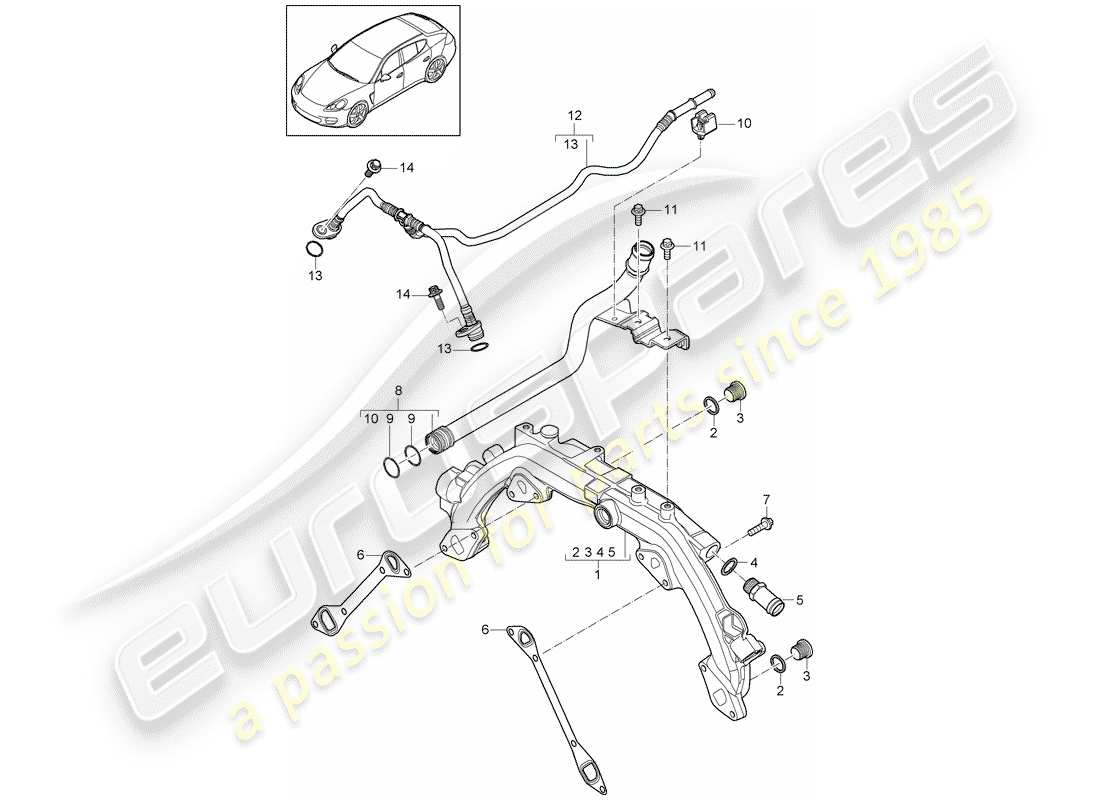 porsche 2013 (panamera 970) water cooling 1 parts diagram