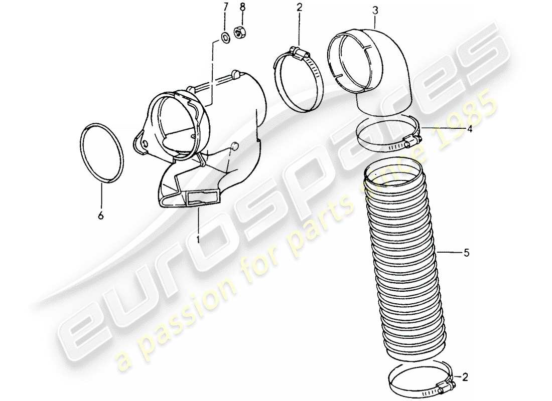 porsche 1990 (964) heating air supply parts diagram