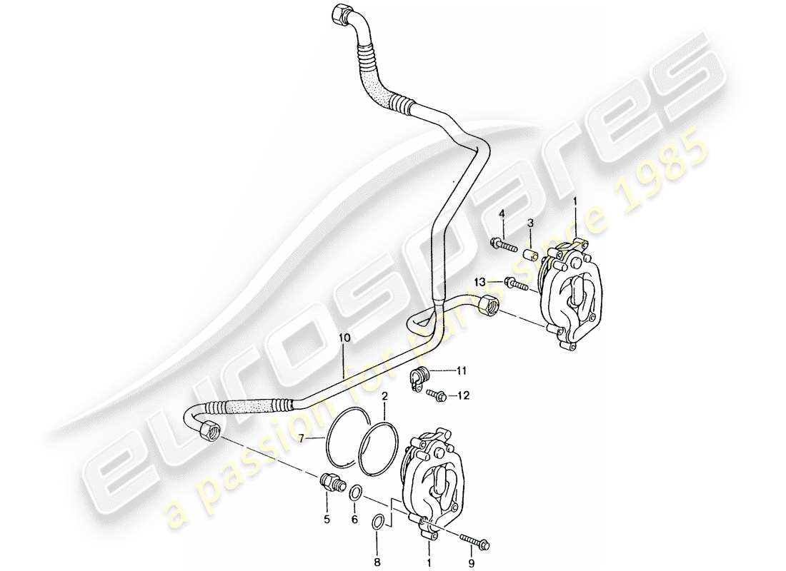 porsche 2003 (996 turbo / gt2) oil supply - return line part diagram
